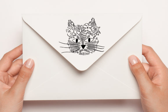 Elegant Flourish Cat Vector Image for Creative Projects