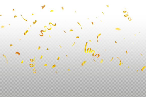 Evaluating Golden Color Confetti Ribbon Backgrounds for Design Projects