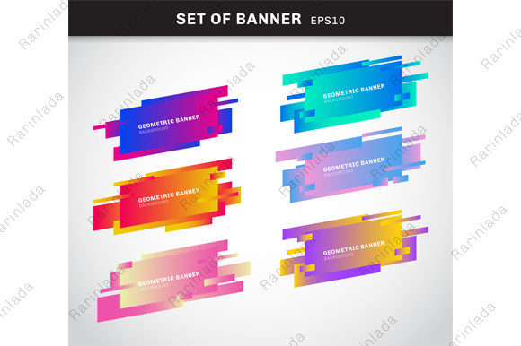 Evaluating the Set of Geometric Banners Label Gradient for Modern Design Projects